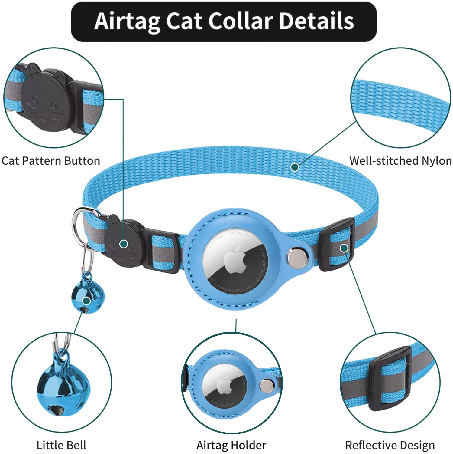 Anti-Lost Cat/Dog Collar for the Apple Airtag Protective Tracker