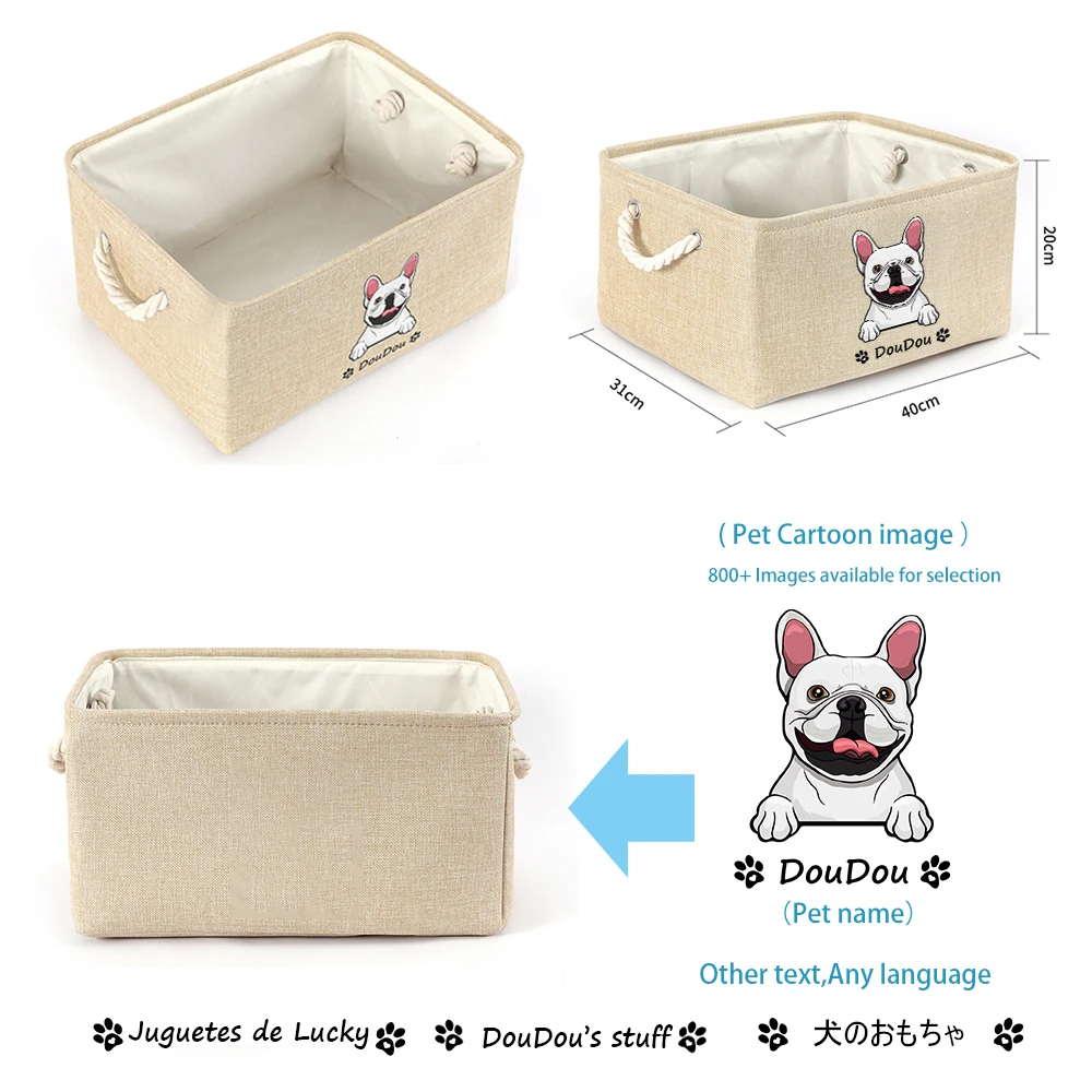 Dog Toy Basket - Pet Storage Box for Toy