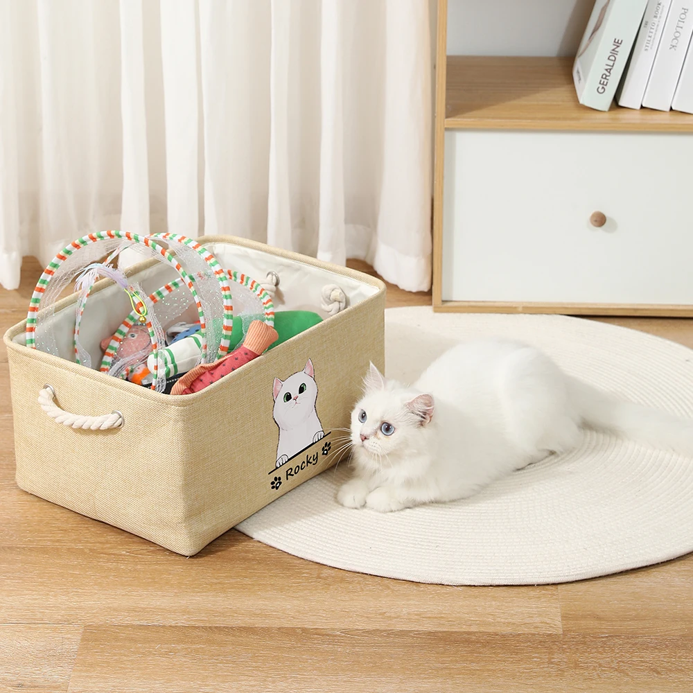 Dog Toy Basket - Pet Storage Box for Toy