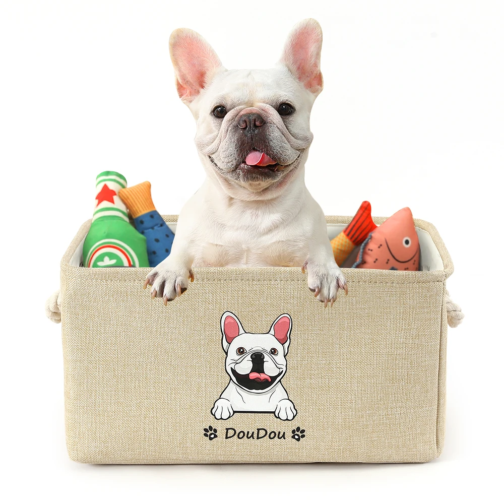 Dog Toy Basket - Pet Storage Box for Toy